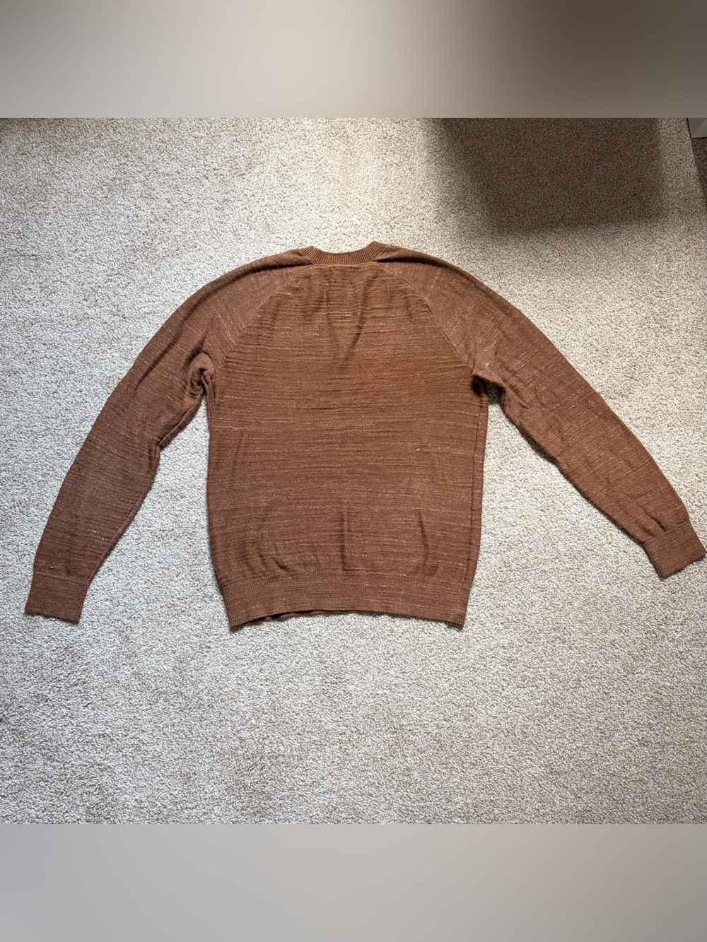 Gap Men’s 100% Cotton Crewneck Sweater Rust Brown M Medium Pullover Long Sleeve - Picture 7 of 10